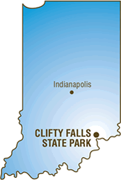 General Location of Clifty Falls State Park in Indiana