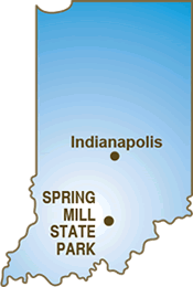 General Location of Spring Mill State Park in Indiana
