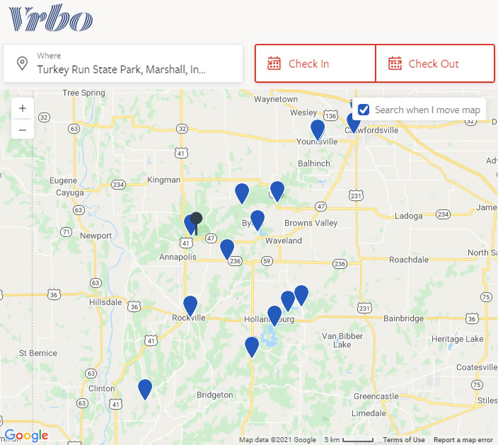 Find cabin rentals near Turkey Run State Park on VRBO